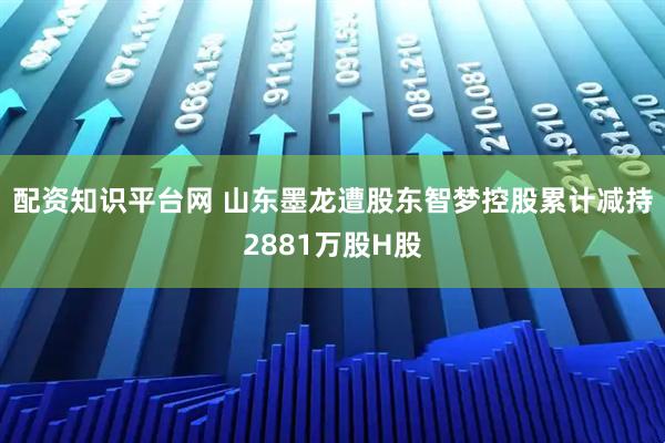 配资知识平台网 山东墨龙遭股东智梦控股累计减持2881万股H股