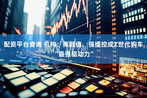 配资平台查询 机构：高颜值、强操控成Z世代购车“最强驱动力”