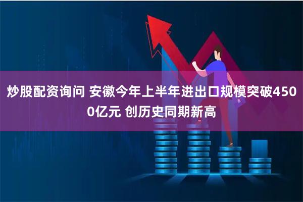 炒股配资询问 安徽今年上半年进出口规模突破4500亿元 创历史同期新高